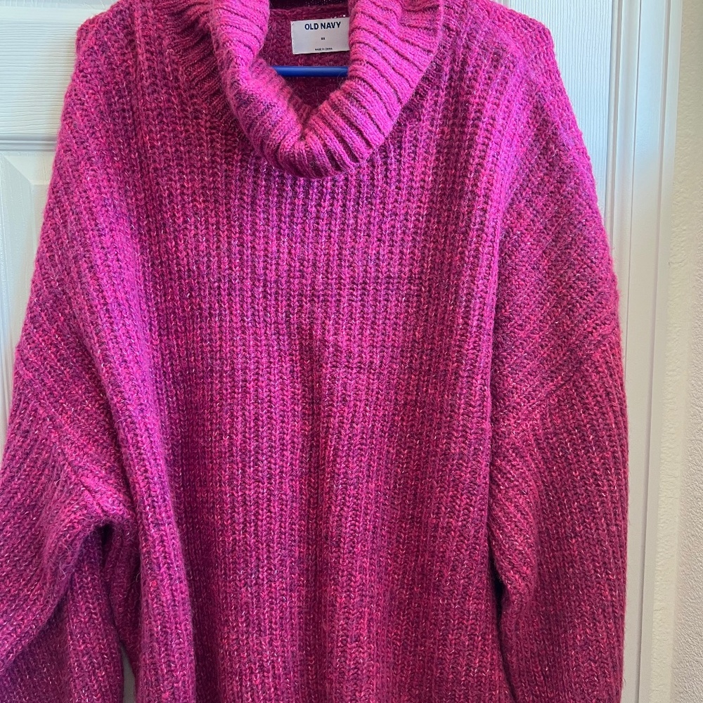 Fuchsia Cowl Sweater